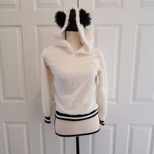 Girls fuzzy panda hoddie